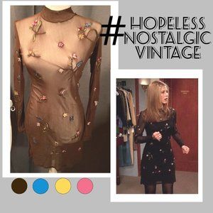 Mesh Vivienne Tam mock neck dress ASO Rachel Green